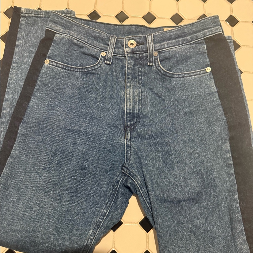 Rag & Bone Skinny Ankle Jeans with Stripe